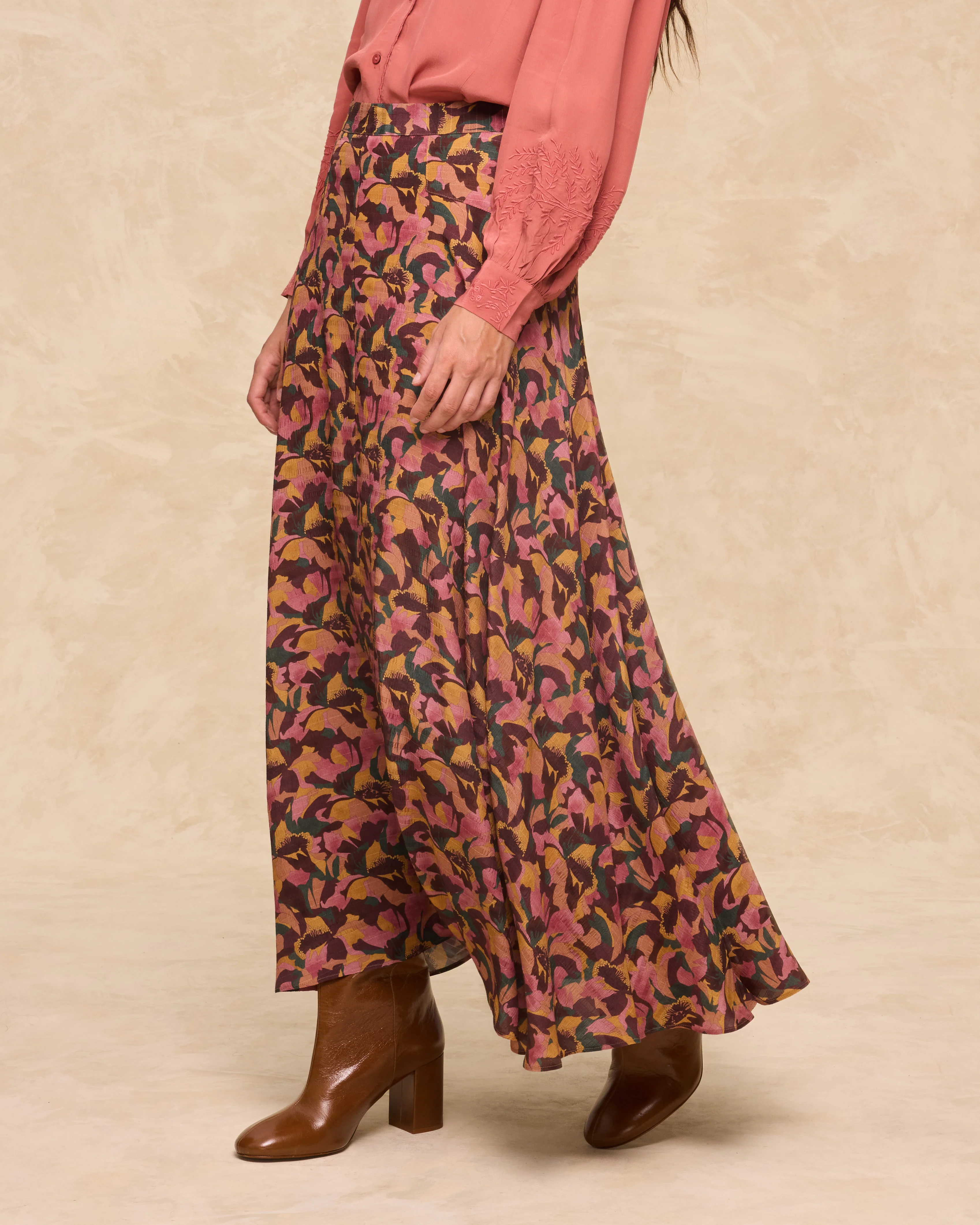 SAACHI | Multi Floral Print Midi Skirt - Image 2
